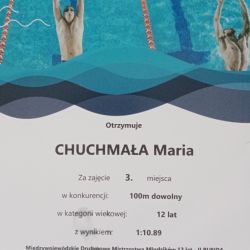 III miejsce w konkurencji 100m st_dowolnym
