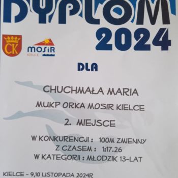 II m. na dystansie 100m st. zmiennym